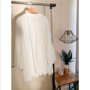 Boohoo White Crochet Boho Dress